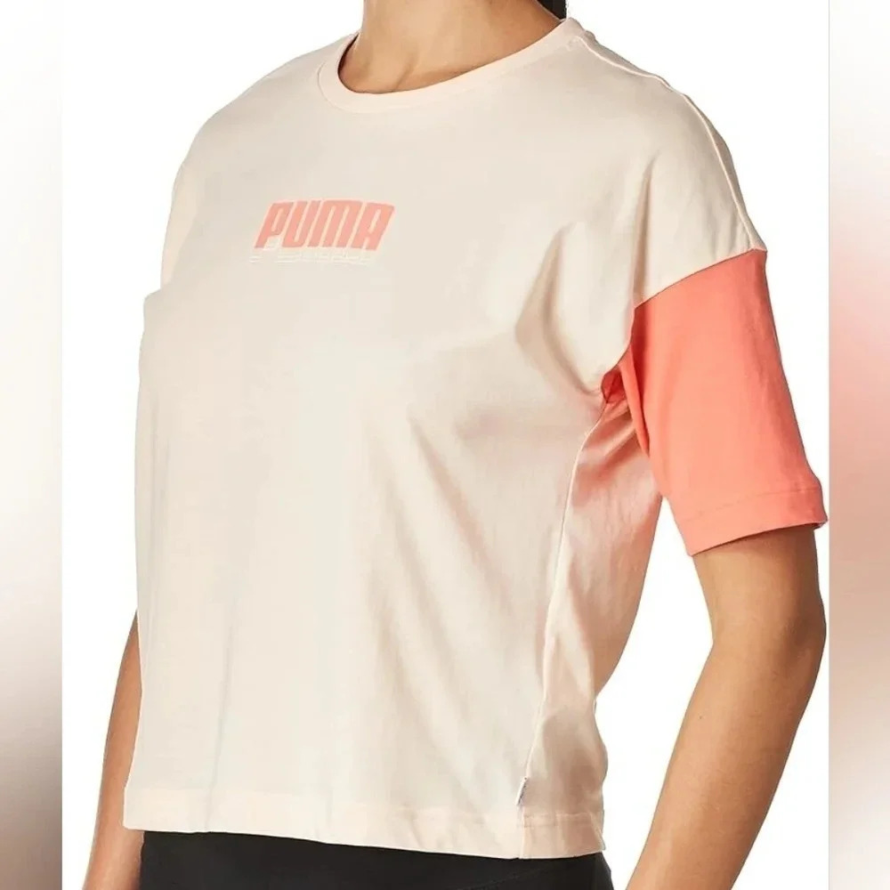 PUMA Rebel Fashion Tee Cloud, Color Pink Size M - Picture 2 of 8